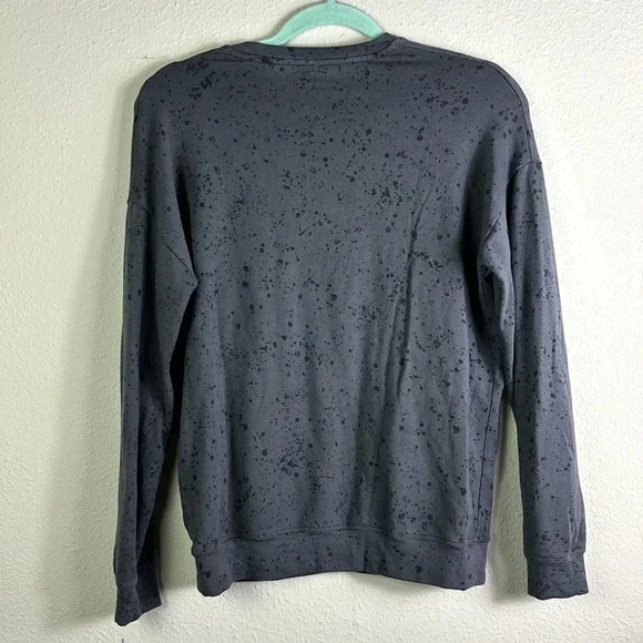 Athleta Studio to Street Print Sweatshirt in charcoal grey splatter size XXS - Picture 6 of 8